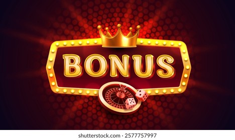 Bonus slots icons, slot sign machine, night Vegas. Vector illustration