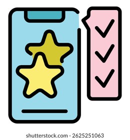 Bonus smartphone icon. Outline bonus smartphone vector icon color flat isolated