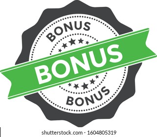 Bonus stamp vector isolated over white background. Bonus vector icon badge with seal.