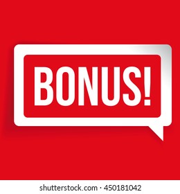 Bonus sticker red speech bubble
