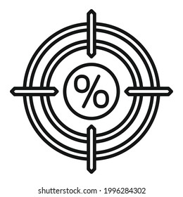 Bonus target icon. Outline Bonus target vector icon for web design isolated on white background