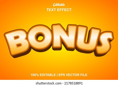 bonus text effect with orange color editable.