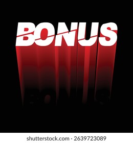 Bonus Text Effect with Red and White 3D Typography