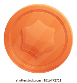 Bonus token icon. Cartoon of bonus token vector icon for web design isolated on white background