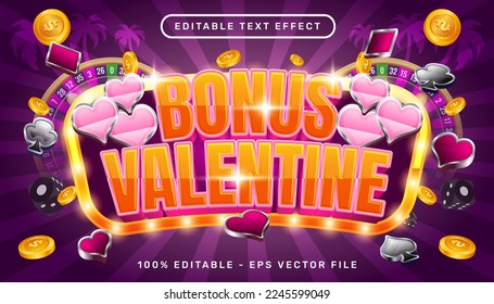 Bonus-Valentin-3D-Texteffekt und bearbeitbarer Texteffekt