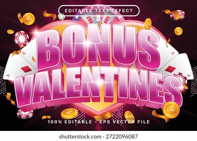 bônus valentines dia 3d efeito de texto e efeito de texto editável