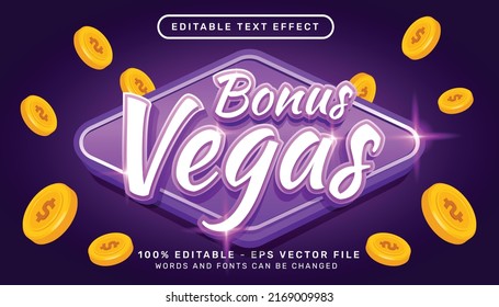 Bonus Vegas 3d Editable Text Effect Template