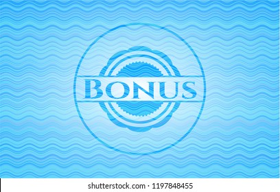 Bonus water representation emblem background.