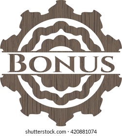 Bonus wood icon or emblem