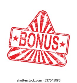 Bonus word triangular rubber stamp vector illustration