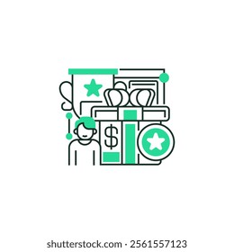 Bonuses Line Icon. linear style sign for mobile concept and web design. Outline vector icon.