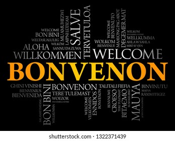 Bonvenon (Welcome in Esperanto) word cloud in different languages