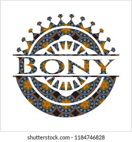 Bony arabic emblem. Arabesque decoration.