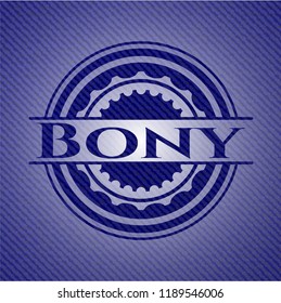 Bony emblem with jean background