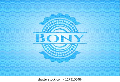 Bony water representation badge.