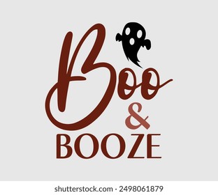 Bo and Booze, Halloween, Gespenst, Spooky Season, Hexe, Halloween Lustig, T-Shirt