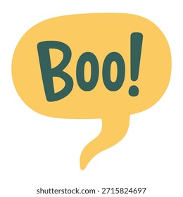 Boo Bubble Speech Halloween Horror Flat Color Ilustración vectorial Diseño de Plantilla