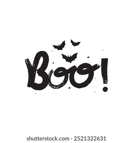 "Boo" Caligrafia Texto Vetor Design.