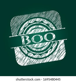 Boo with chalkboard texture. Vector Illustration. Detailed.