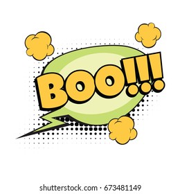 boo comic word. Pop art retro vector illustration