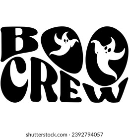 boo crew black vector graphic design and cut file