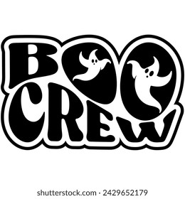 boo crew halloween black vetor graphic design and cut file