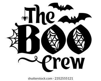 The Boo crew. Halloween Family vector illustration.