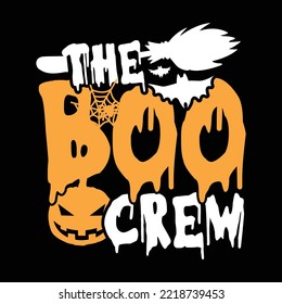 The Boo Crew, Halloween Pumpkin, Halloween Crew Typography T shirt Template