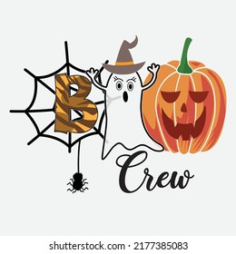 Boo Crew Halloween Sublimation T-Shirt Design