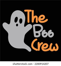 The Boo Crew, Happy Halloween Shirt Print Template, Witch Bat Cat Scary House Dark Green Riper Boo Squad Grave Pumpkin Skeleton Spooky Trick Or Treat