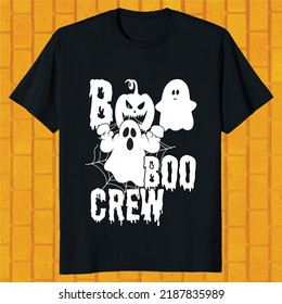 boo boo crew hello ween t-shirt design 