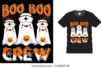 Boo Boo Crew Nurse Halloween  Shirt,  Unique , Colorful, eye-catching and High-Quality "happy Halloween" T-Shirt design. Happy Halloween t-shirt design template easy to print all-purpose.

