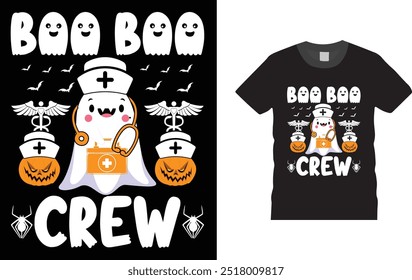 Boo Boo Crew Nurse Halloween  Shirt,  Unique , Colorful, eye-catching and High-Quality "happy Halloween" T-Shirt design. Happy Halloween t-shirt design template easy to print all-purpose.

