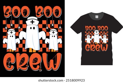 Boo Boo Crew Nurse Halloween  Shirt,  Unique , Colorful, eye-catching and High-Quality "happy Halloween" T-Shirt design. Happy Halloween t-shirt design template easy to print all-purpose.

