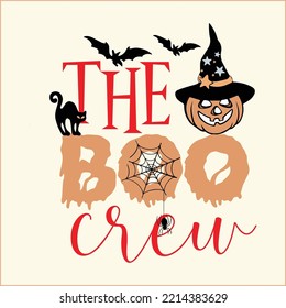 The Boo Crew SVG, Png, Halloween Svg, Ghost Svg, Ghost Shirt, Spooky, Pumpkin, Spider Web Svg, Bat, Digital Download