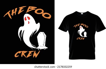 Plantilla de diseño de camisetas de la tripulación de boo 