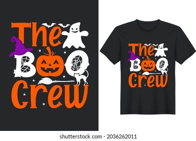 The boo crew T-Shirt Design, Vector Graphic, illustration. Halloween vector t-shirt design. Halloween horror, ghost t-shirt design.