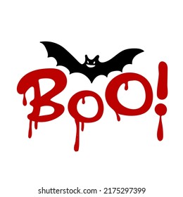 Boo! Cute Halloween T shirt design. Good for clothes, greeting card, poster, and mug design. Vector illustration