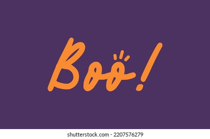 Boo! exclamation lettering. Halloween quote funny design. 