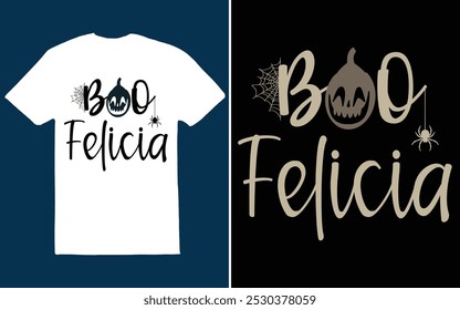 "Boo Felicia" é uma reviravolta humorística do Halloween na frase popular, adicionando uma vibe assustadora e fantasmagórica a um adeus casual.