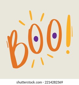 Boo! Fright onomatopoeia drawn in hand calligraphy. Vector.