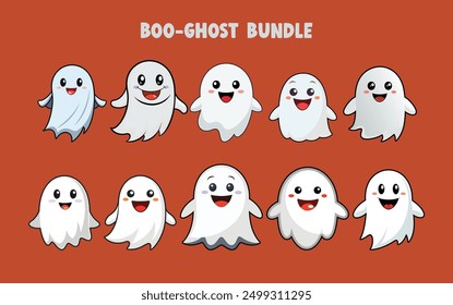 Boo ghost design bundle for Halloween