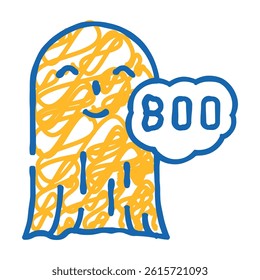boo ghost doodle icon sketch vector. boo ghost sign. isolated symbol illustration