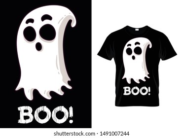 BOO! Ghost Face vector for Halloween T shirt Gift