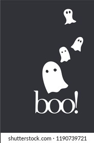 Boo! Ghost Halloween Party Greeting Card