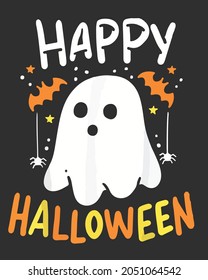 Boo Ghost Happy Halloween Vector illustration. Happy Halloween Background Vector illustration