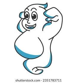 Boo ghost icon vector on trendy style for design and print
