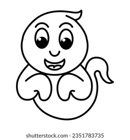 Boo ghost icon vector on trendy style for design and print