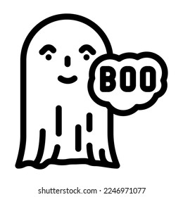 boo ghost line icon vector. boo ghost sign. isolated contour symbol black illustration