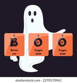 Boo ghost science themed vector illustration graphic